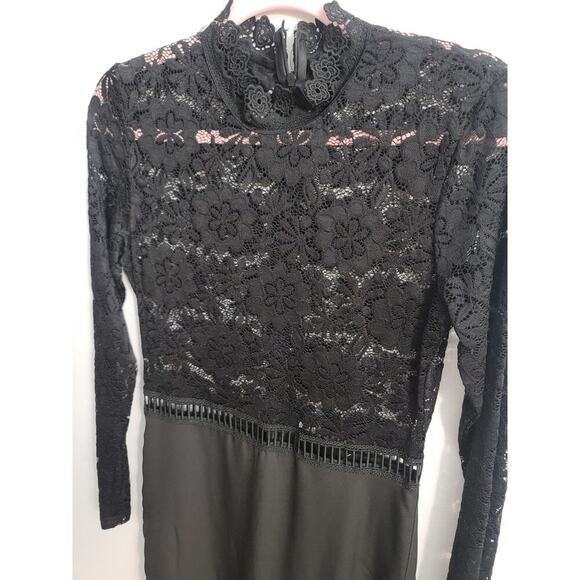 Party Gown Sexy Sheer Lace Long Sleeve Split Maxi Dress, Women’s Medium - Picture 2 of 4